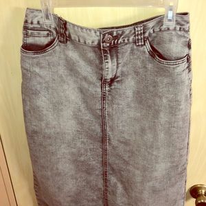 Denim Skirt Long Gray/Black Size 10 Denim Co